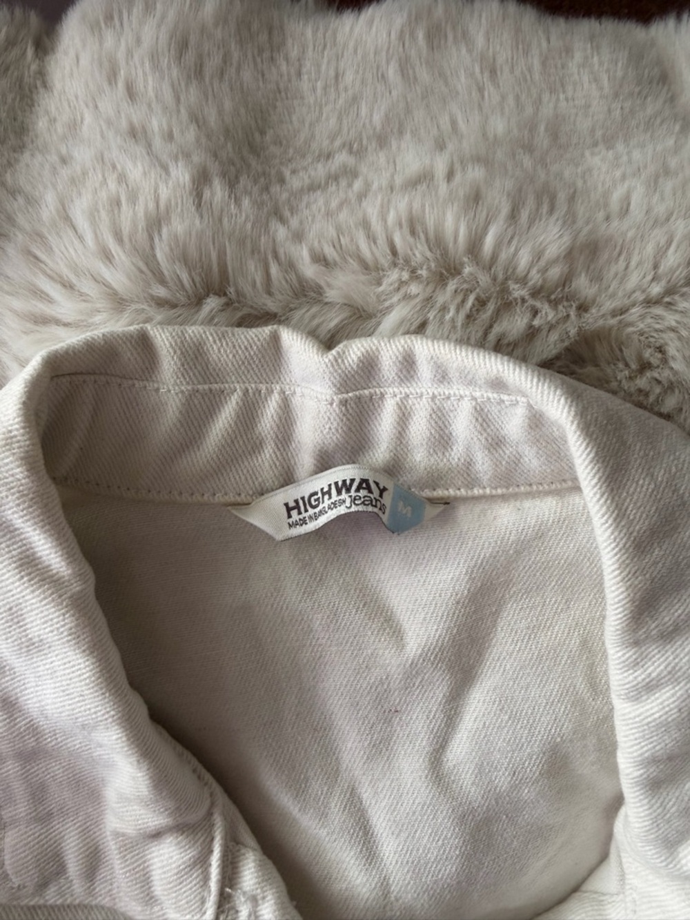 Highway Jeans White Jean Jacket with Pink & Green Patches - Picture 3 of 3